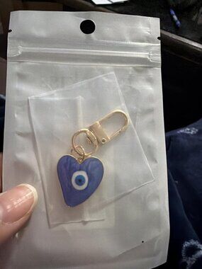 Evil Eye Keychains Sweat-heart Keychains Protection Charm for Women Men Car Key